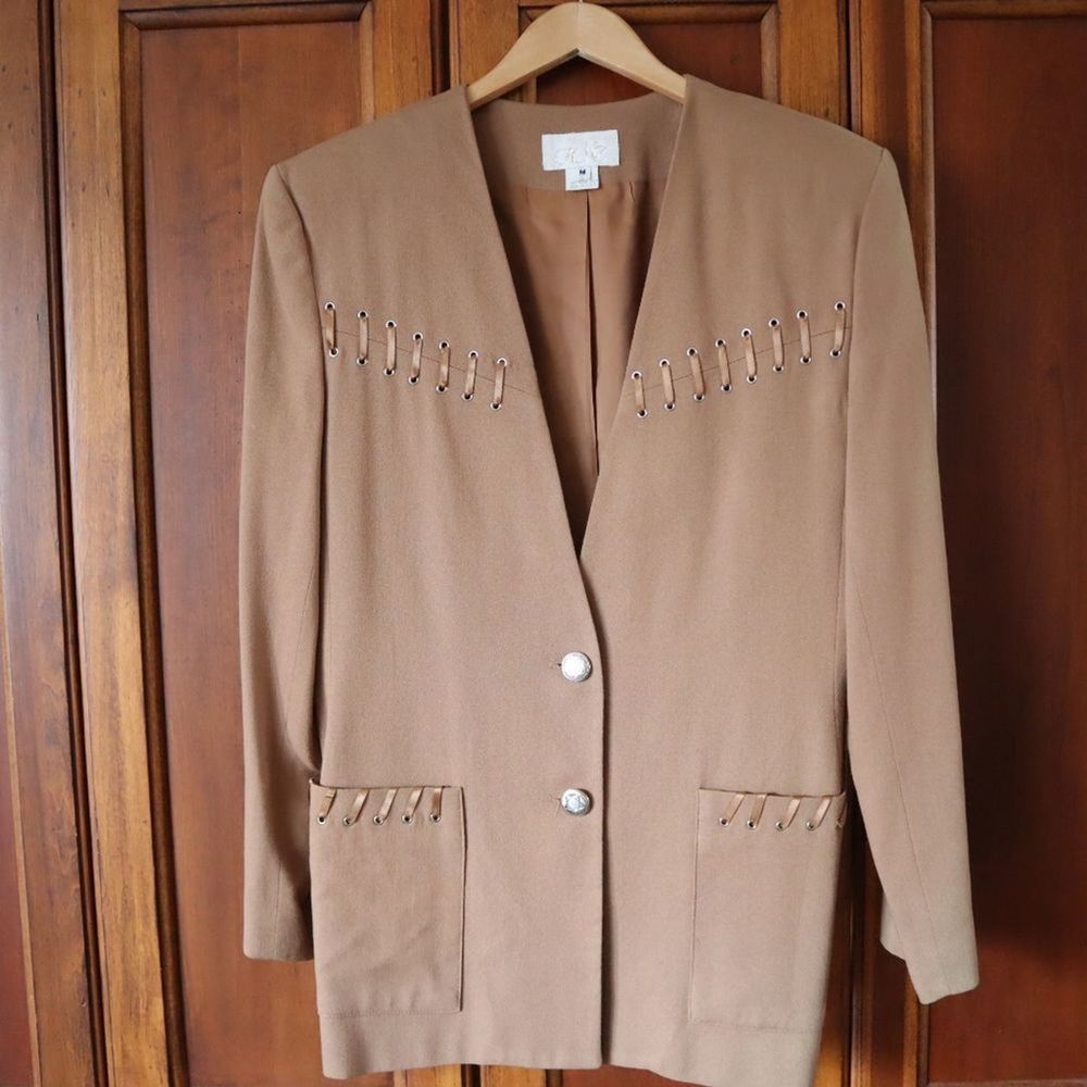 Vintage Cache Long Stitch Blazer Coat M